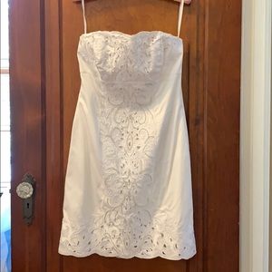 White House Black Market Strapless White Dress